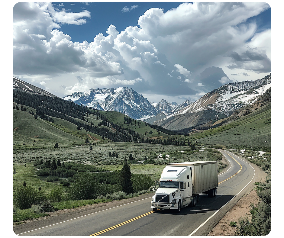 Moving truck clear road driving